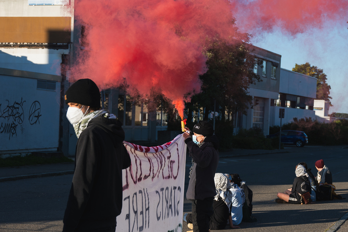 Elbit blockade in Germany: “Genocide starts here”